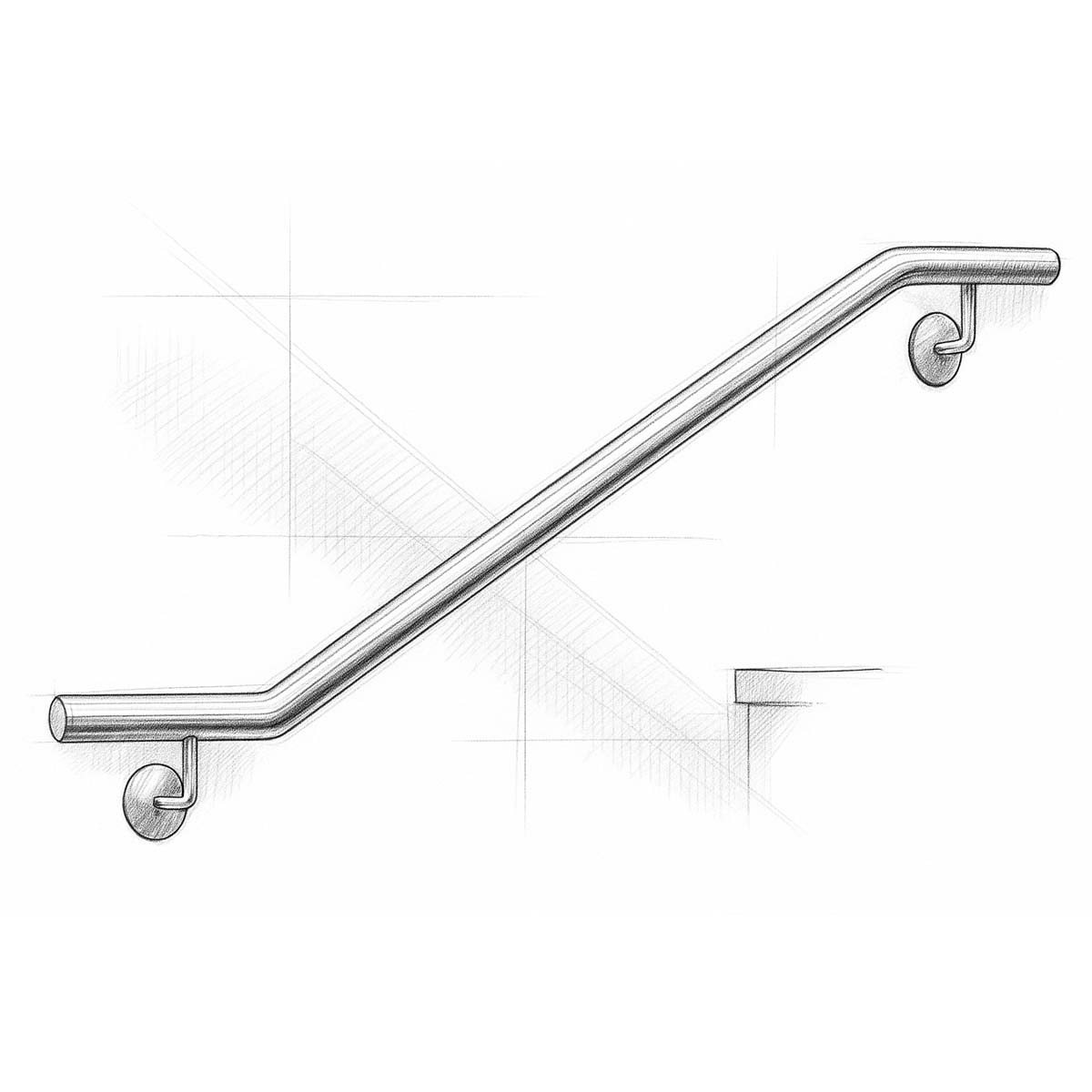 geraden Handlauf beidseitig abgewinkelt